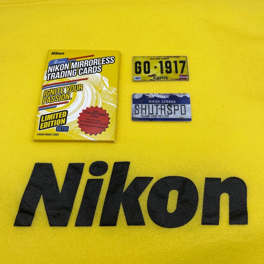 NEW Nikon yellow string bag mirrorless trading cards black yellow stickers